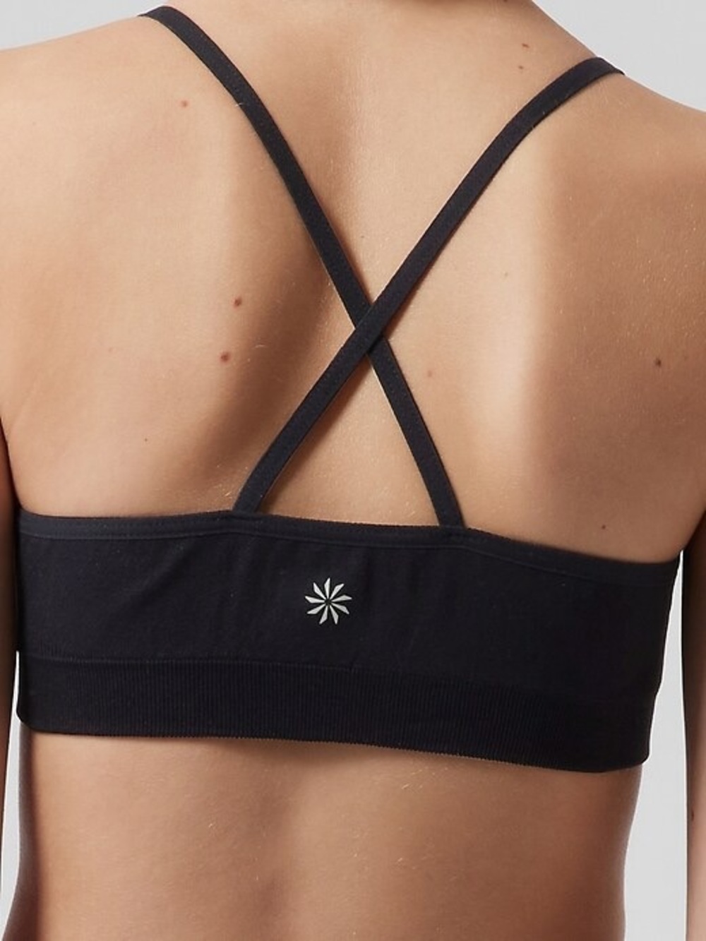 Athleta Strappy Seamless Black Sports bra ~XS